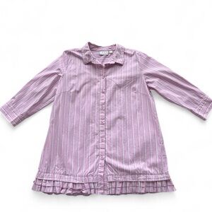 Joan Rivers Lavender Striped Button Down Shirt